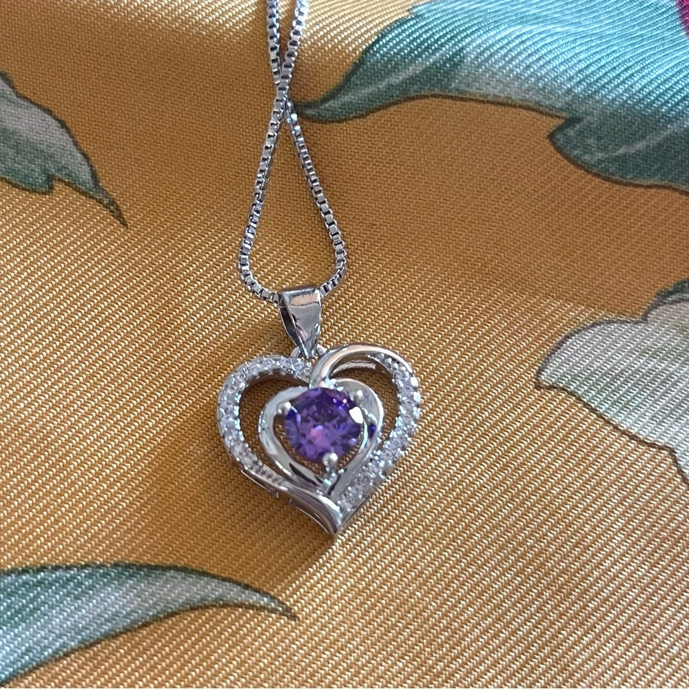 Hollow Heart 925 Sterling Silver Pendant with Necklace
